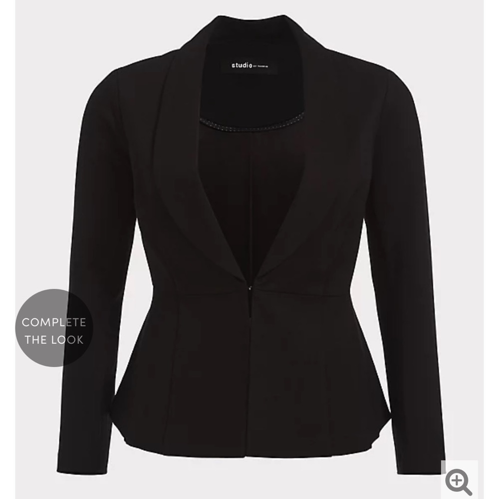 NEVER WORN Torrid Black Stretch Peplum Blazer